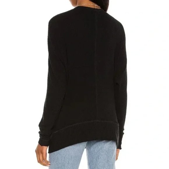 New Free People Cozy with You surplice wrap crossover knit ribbed boxy sweater - Picture 8 of 14